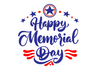 Memorial day concept lettering vector illustration