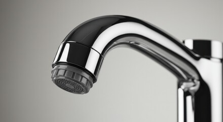 Close-up of a modern kitchen faucet featuring a water-saving aerator, showcasing sleek design and functionality for efficient water use