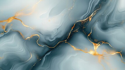 Elegant white marble texture with golden veins and jade green accents for sophisticated backgrounds Generative AI