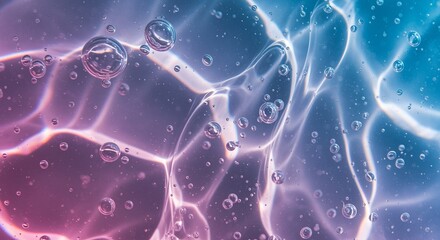  Aqua gel with pearlescent shimmer in soft blue and pink tones under reflective light