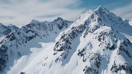 Obraz premium Dynamic skiing action shot on snowy mountain slope stunning landscape outdoor adventure sport