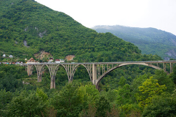 Tara River Canyon in Montenegro and the Djurdjevich Bridge.
