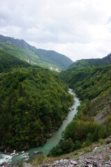 Tara River Canyon in Montenegro and the Djurdjevich Bridge.