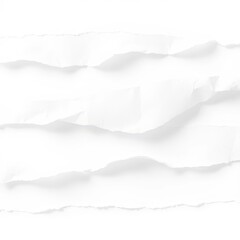Strips of white ripped paper with ragged edges, isolated on white, fragmented, edges