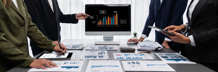 Business data dashboard provide business intelligence analytic for marketing strategy planning...