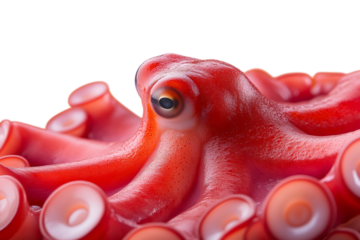 Deep Purple Octopus Tentacle Captivating Underwater Photography on Transparent Background