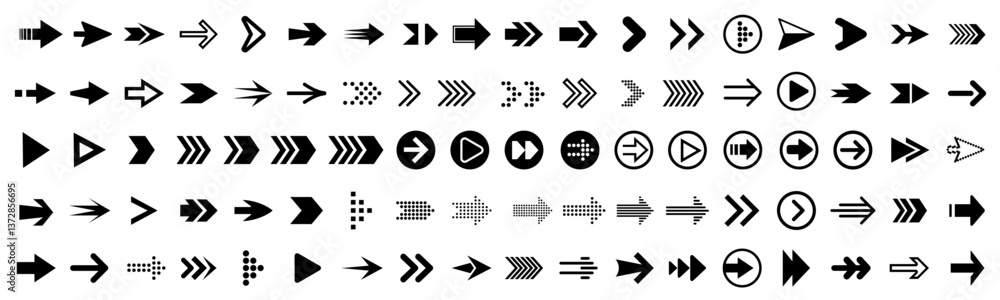 Aufkleber arrows big set icons, arrow icon, modern simple arrows, arrow vector collection cursor
