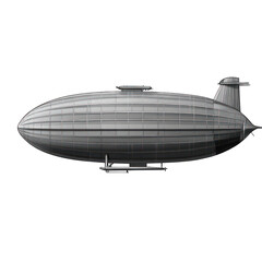 Obraz premium Realistic, Retro zeppelin airship illustration, detailed vintage style, isolated transparent background.