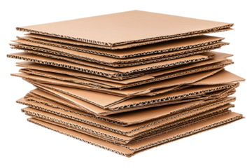 Top-Down View Streamlined Cardboard Box Shipping Solutions on Transparent Background