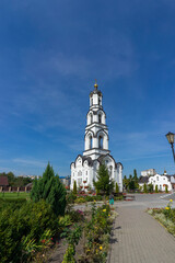 St. Theodore Cathedral and bell tower built in Russian style in the center of ancient Pinsk, Belarus