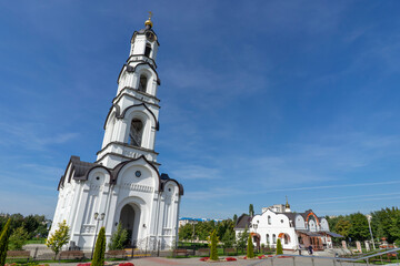 St. Theodore Cathedral and bell tower built in Russian style in the center of ancient Pinsk, Belarus