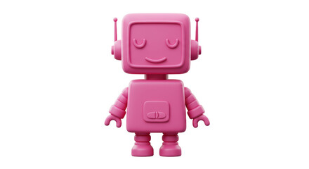 Isolated Sleeping Pink Robot Cartoon Character Dream Relaxation