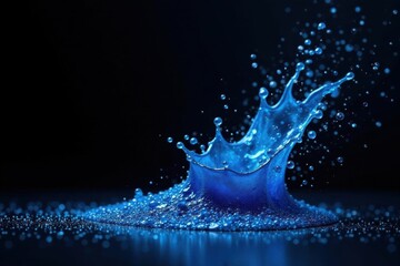 Dynamic Cobalt Liquid Splash A Stunning Macro Study of Fluid Dynamics and Surface Tension