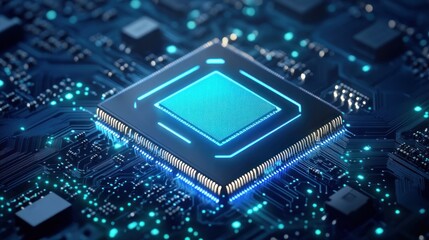 Fototapeta premium High-tech CPU on circuit board