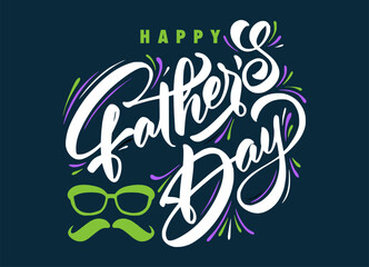 Happy fathers day lettering vector illustration