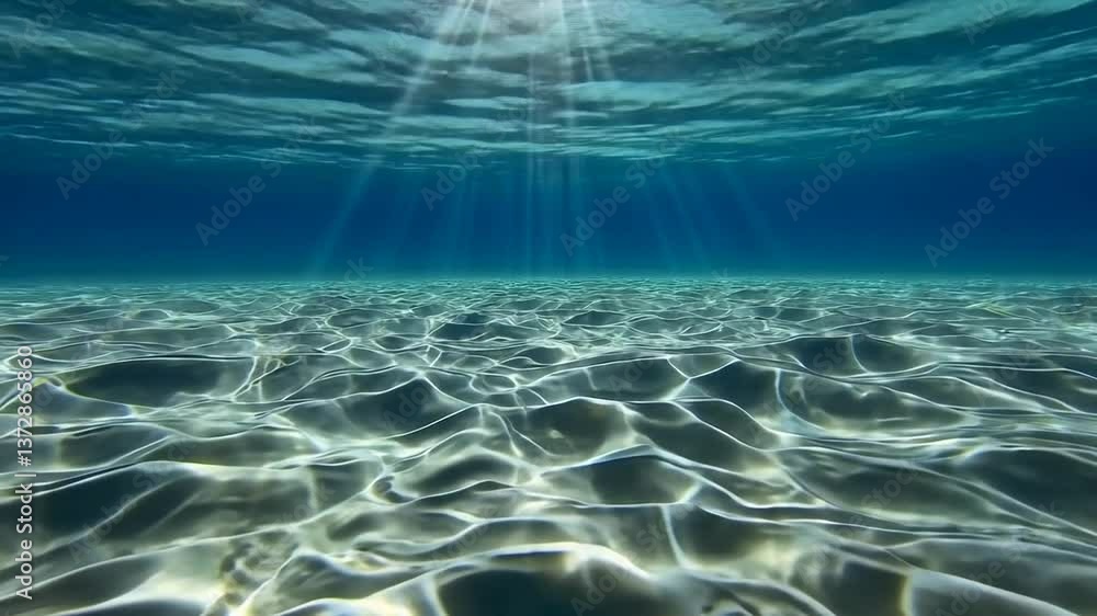 Aufkleber sunlit patterns dancing on pool water surface underwater generative ai
