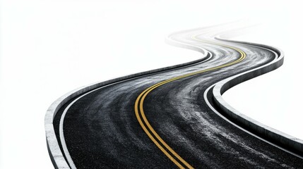 Winding road journey isolated landscape photography serene environment aerial view freedom concept