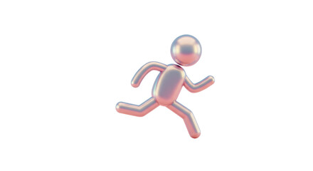 Isolated Chrome Runner Character in Action
