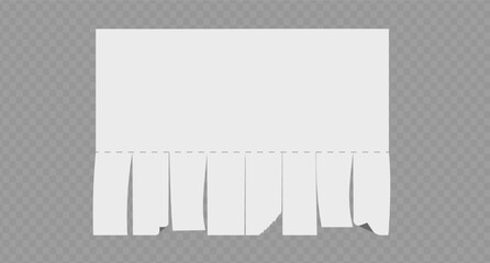 Empty blank sheet paper advertising. Tear-off ads.  Street signs with curved corners. Tear off stripes. Street advertisement