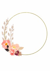 Watercolor floral frame wedding invitation card template design vector art graphic design element art