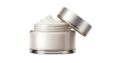 Isolated Beauty Cream In Glass Jar