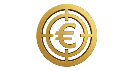 Isolated Euro Currency Symbol Target Financial Investment Goal