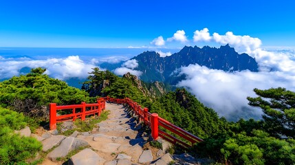 Breathtaking view of huangshan mountain surrounded by pine trees china landscape photography natural beauty scenic perspective