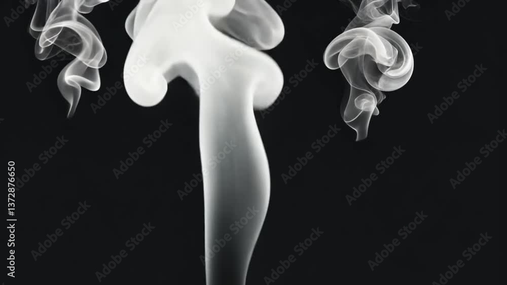 Poster smoke elements swirling in unique shapes against a dark background generative ai