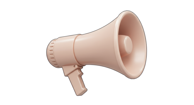 Isolated Beige Megaphone Bullhorn Public Announcement Tool