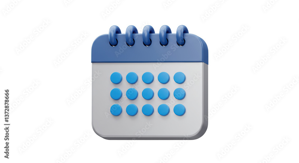 Poster isolated calendar with circle dates planner schedule