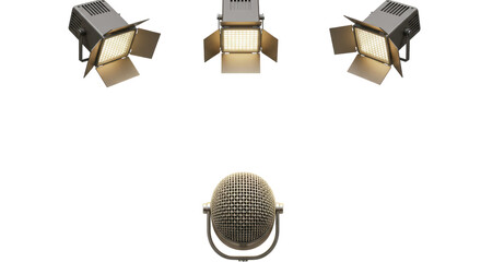 Isolated Spotlights and Microphone for Stage