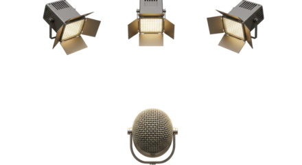 Isolated Spotlights and Microphone for Stage
