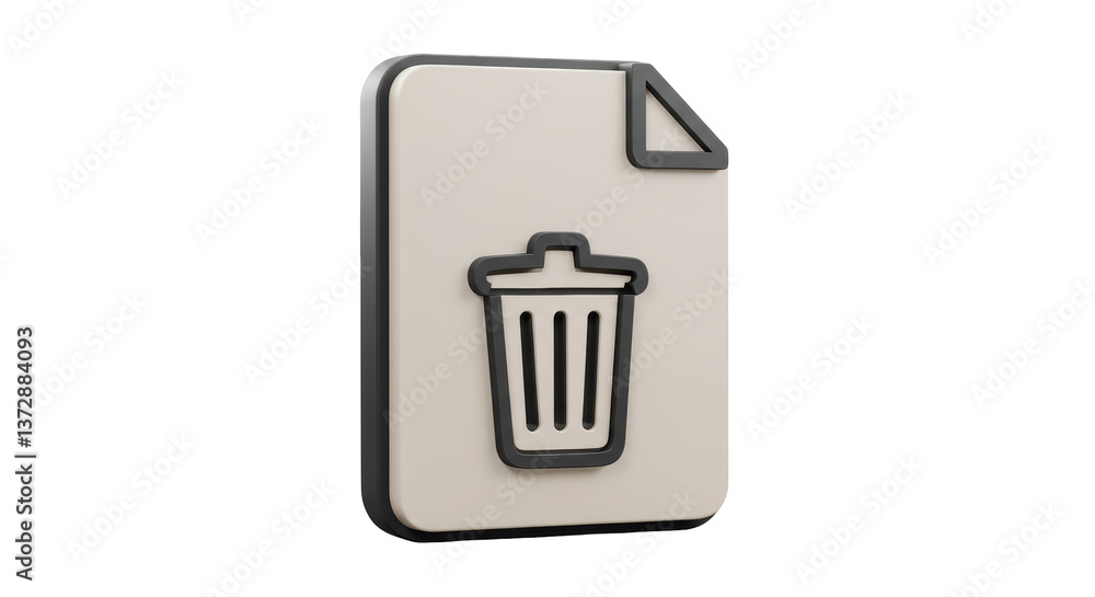 Aufkleber isolated deleted file icon with trash can
