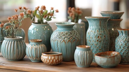 Handcrafted pottery for home interiors, bringing artisanal elegance to your home with unique, hand-made ceramic pieces.