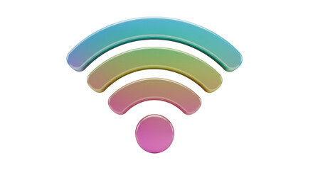 Isolated Rainbow WiFi Signal Symbol
