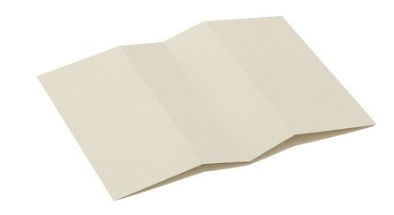 Isolated Folded Sheet of Paper Document