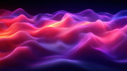 Obraz premium Colorful Abstract Waves in Vibrant Pink and Purple Tones