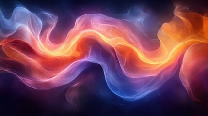 Fototapeta premium Abstract Colorful Light Flow with Waves in Dark Background