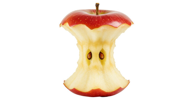Isolated Apple Core Fruit Remains Food Waste