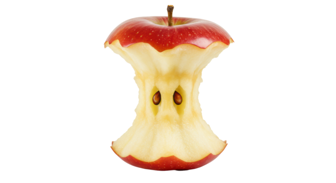 Isolated Apple Core Fruit Remains Food Waste