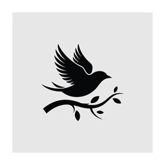 Flying bird silhouette. Bird silhouette vector illustration