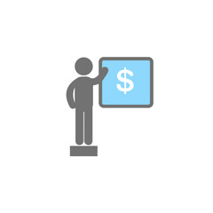 Minimalist Illustration of a business man and woman