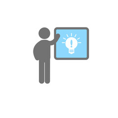 Minimalist Illustration of a business man with social network icon