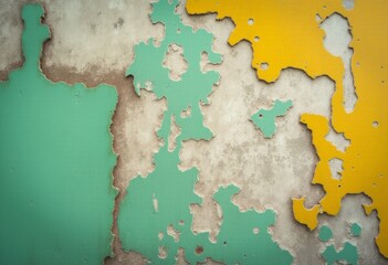 a close up of a wall with peeling paint on it