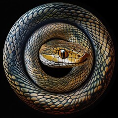 Fototapeta premium A close up of a snake on a black background