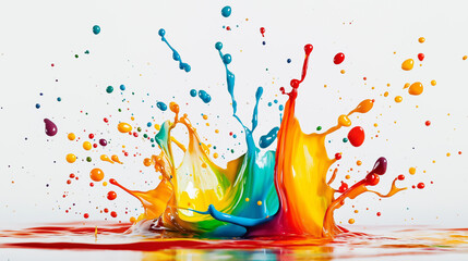 Captured in natural light, this image shows a colorful splash of paint.