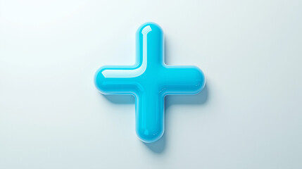 Obraz premium Framed against a backdrop of a blue cross on a white background.