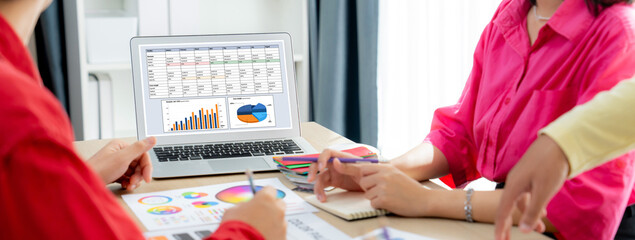 Business data dashboard provide business intelligence analytic for marketing strategy planning brisk with big data set to analyze customer demands and foreseeing business future