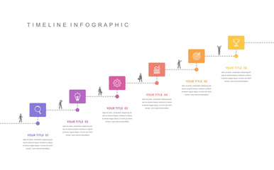 Business road map timeline infographic concept. with icons and 6 options, Corporate milestones graphic elements. workflow layout, diagram, report, web design. Creative, vector