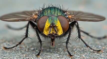 Fototapeta premium A close up of a fly on the ground